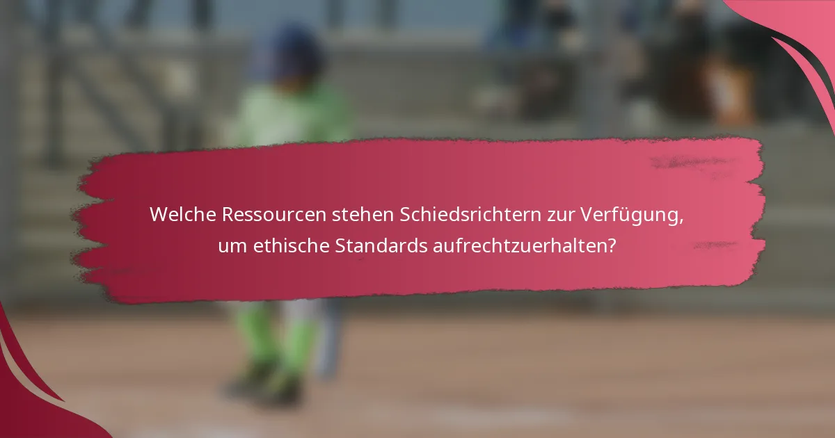 Welche Ressourcen stehen Schiedsrichtern zur Verfügung, um ethische Standards aufrechtzuerhalten?