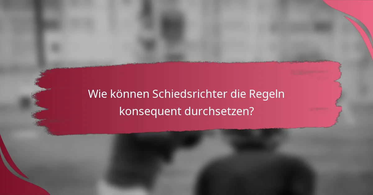 Wie können Schiedsrichter die Regeln konsequent durchsetzen?